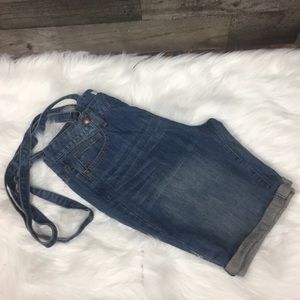 Adam Levine overall shorts jeans